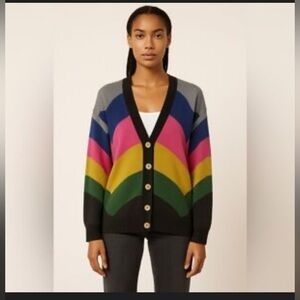 Vilagallo Colorful Chevron Cardigan